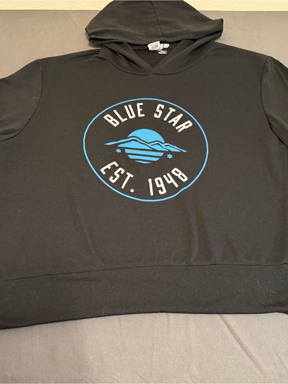 Black Kids Hoodie with Blue Logo